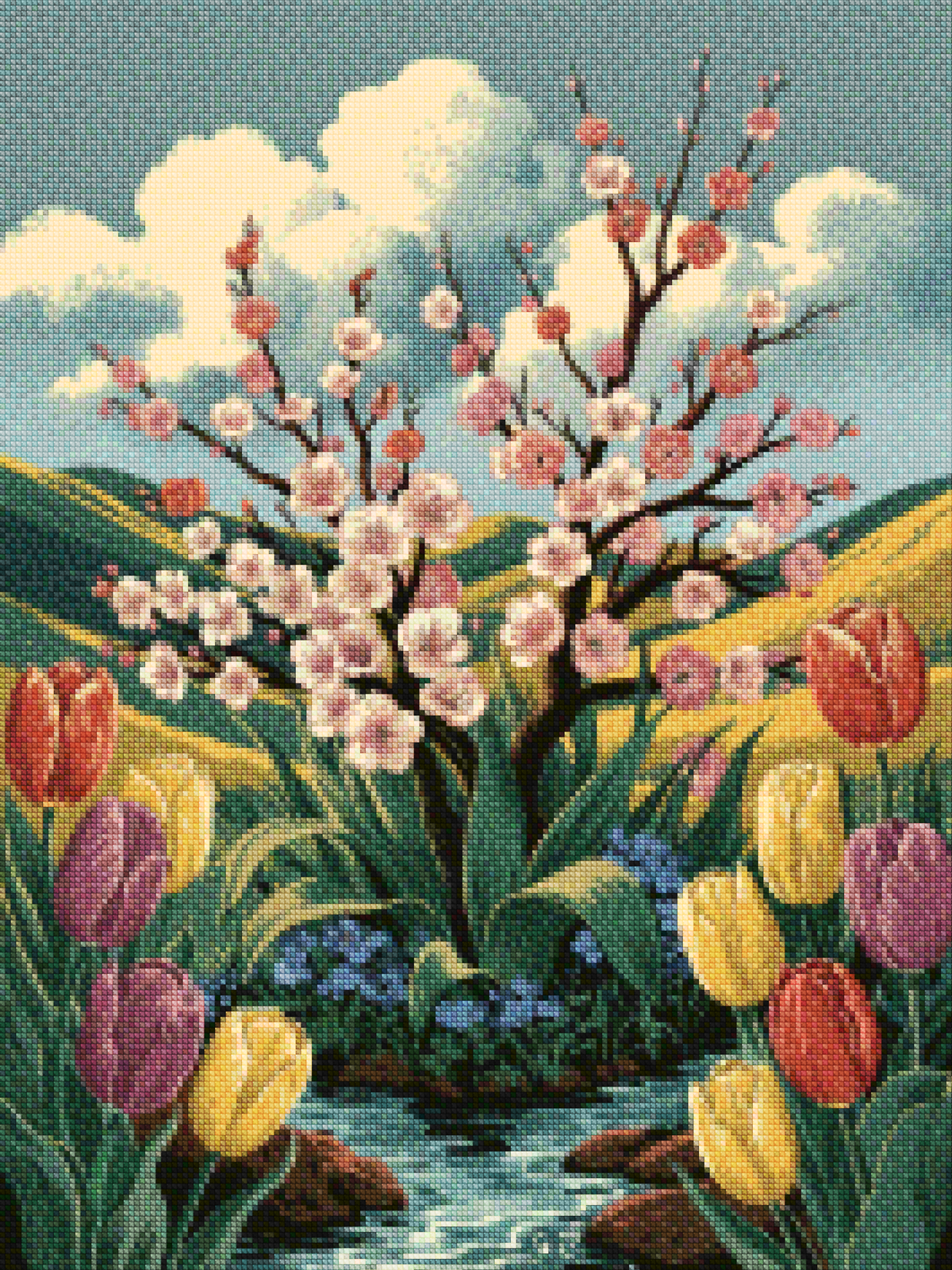 Diamantmaleri - Tulipanvals
