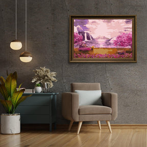 Diamantmaleri - Vandfald i rosenhaven - SEOS Shop ®