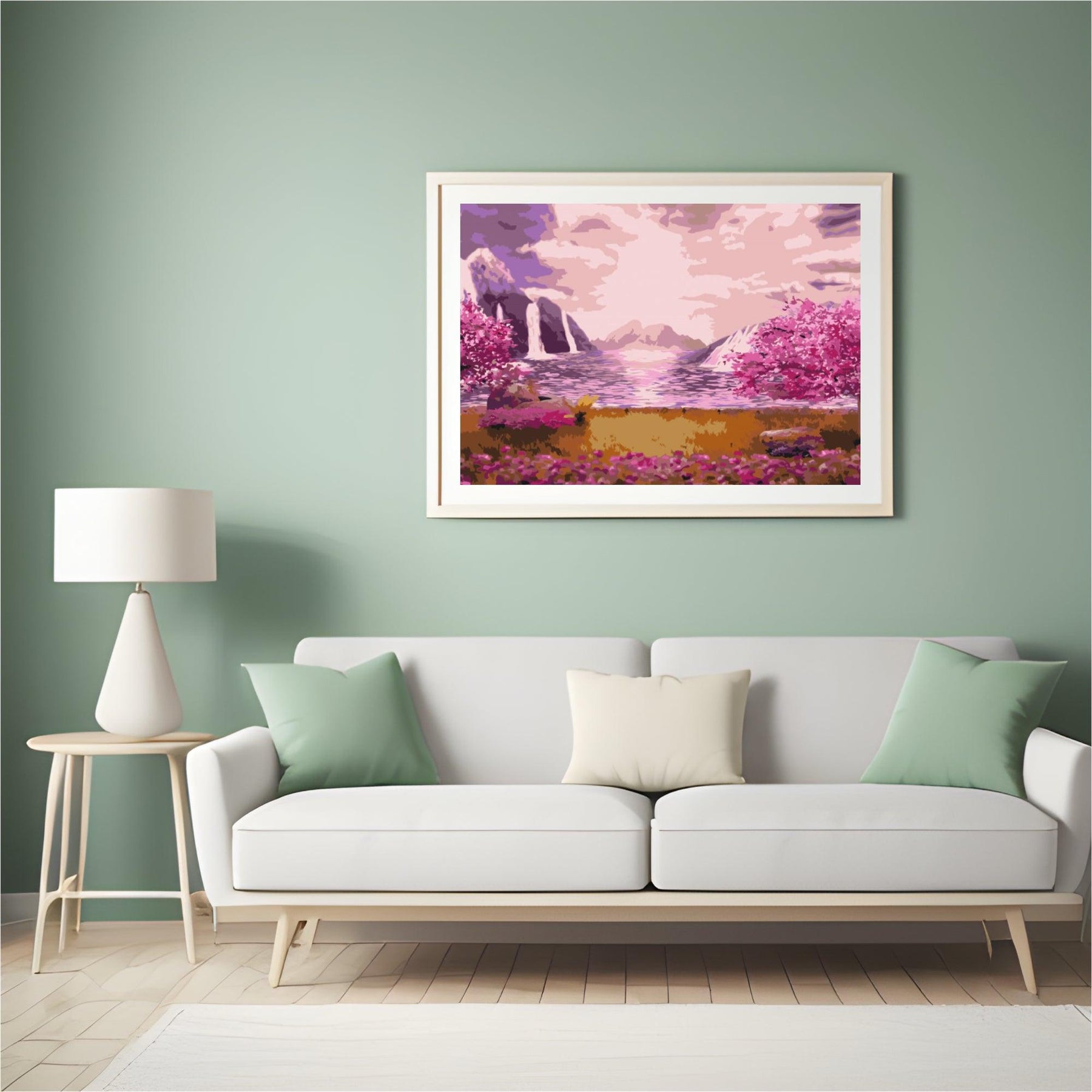 Diamantmaleri - Vandfald i rosenhaven - SEOS Shop ®