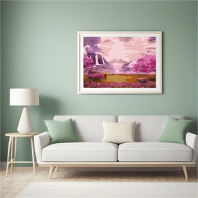 Diamantmaleri - Vandfald i rosenhaven - SEOS Shop ®
