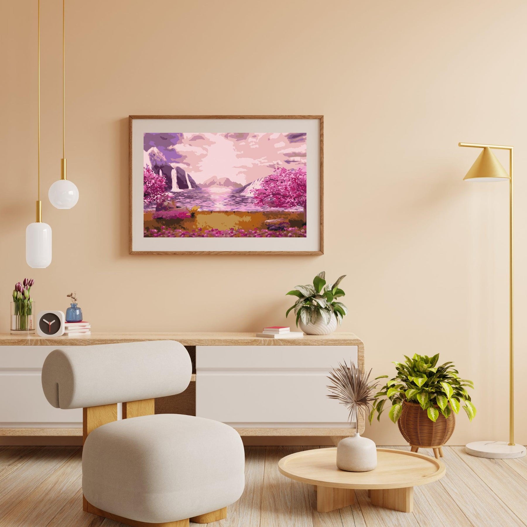 Diamantmaleri - Vandfald i rosenhaven - SEOS Shop ®