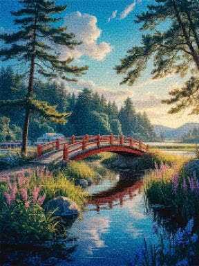 Diamantmaling - Snurrer sig over den røde bro