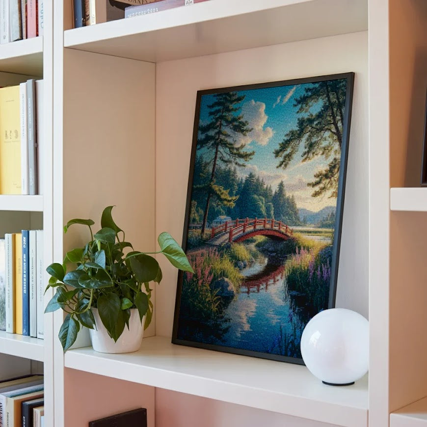 Diamantmaling - Snurrer sig over den røde bro