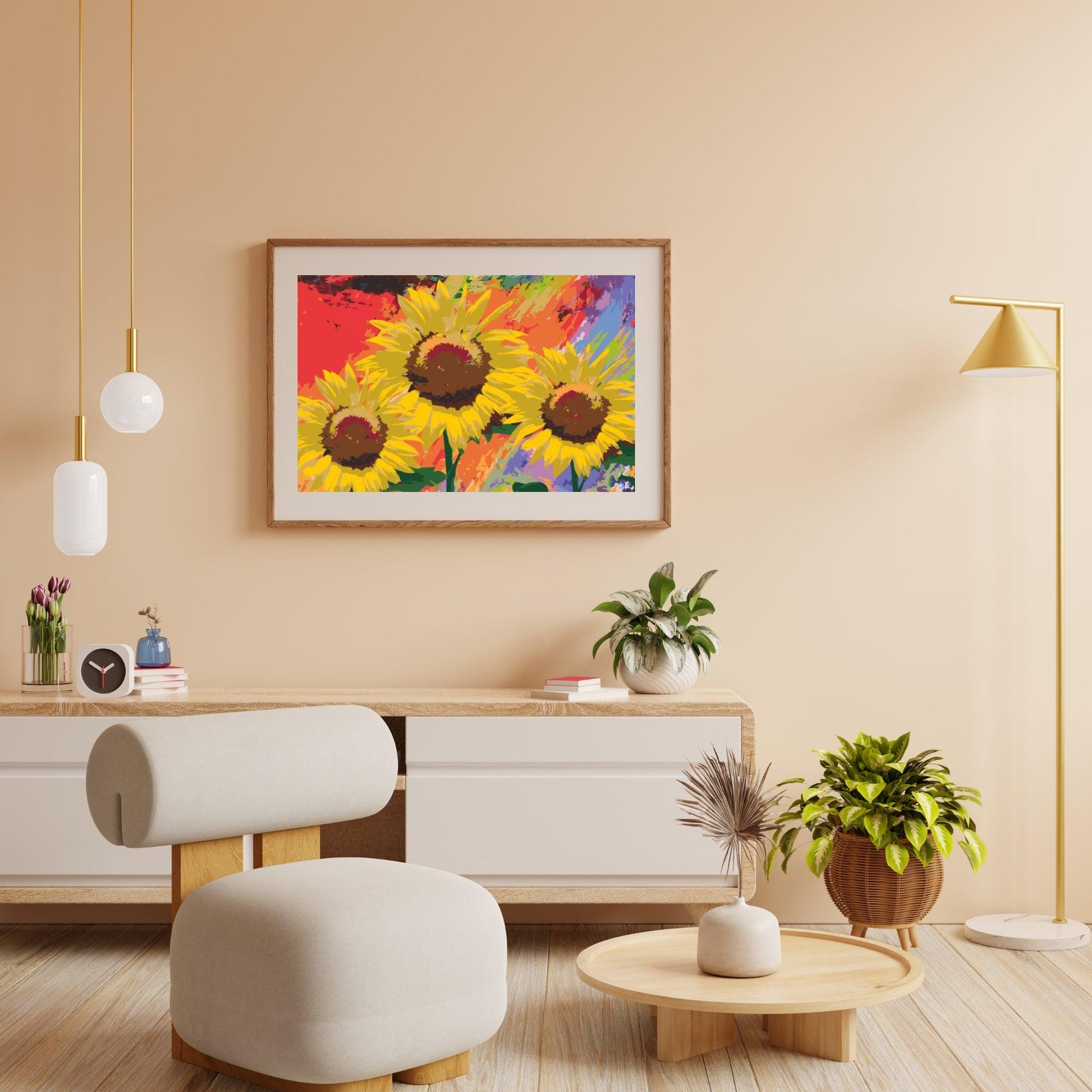 Diamantmaling - Solsikker i studiet - SEOS Shop ®