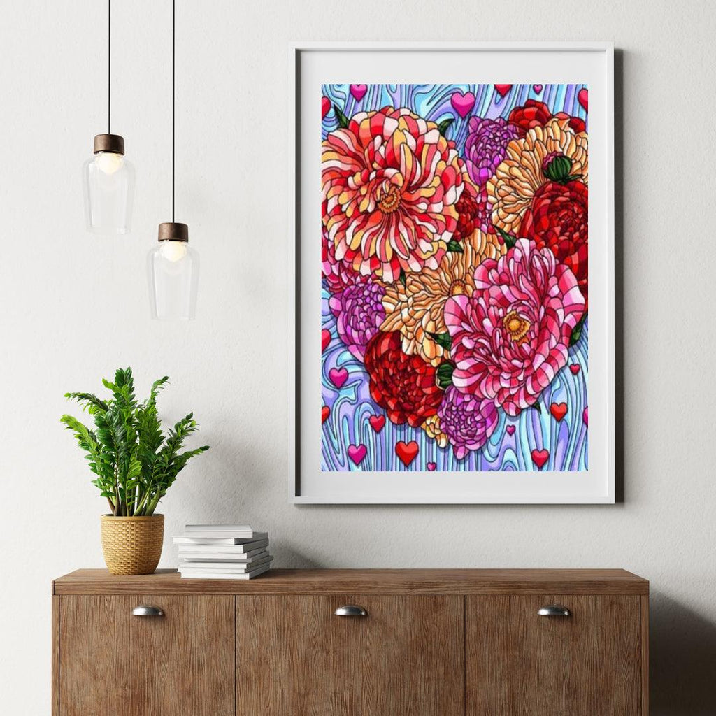 Diamantmaling Blomster Hjerte - SEOS Shop ®