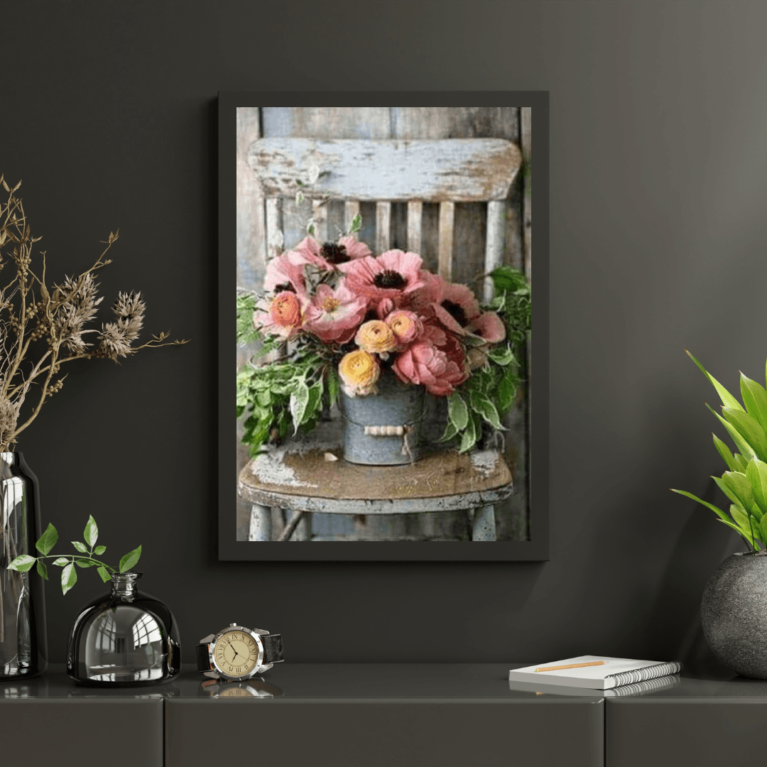 Diamantmaling Blomster i Spand