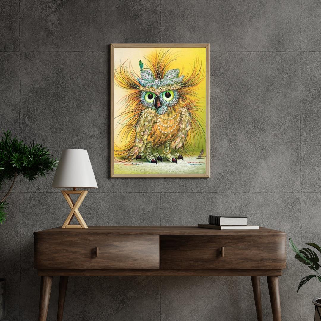 Diamantmaleri Gul Abstrakt Ugle - SEOS Shop ®