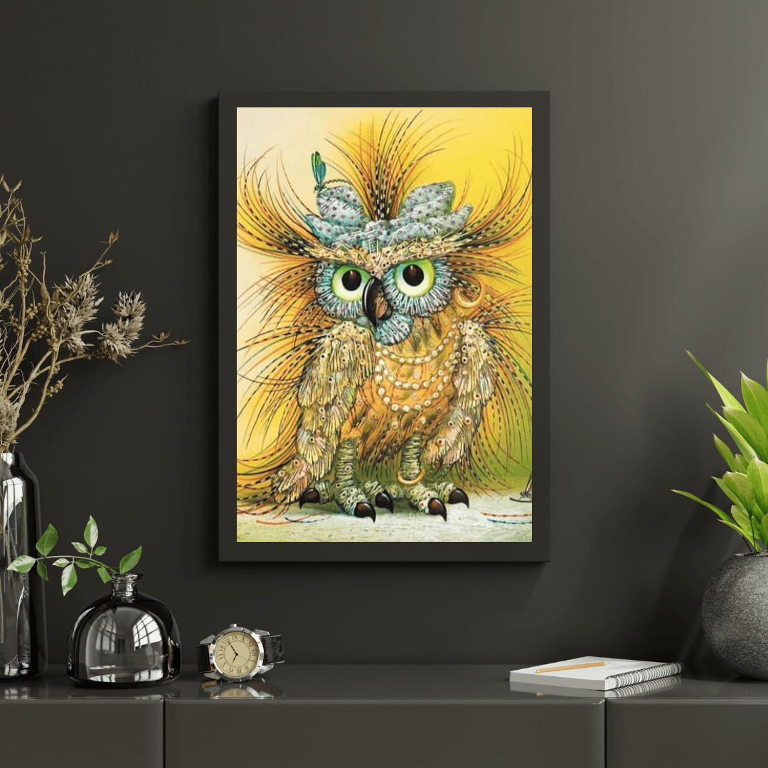 Diamantmaleri Gul Abstrakt Ugle - SEOS Shop ®