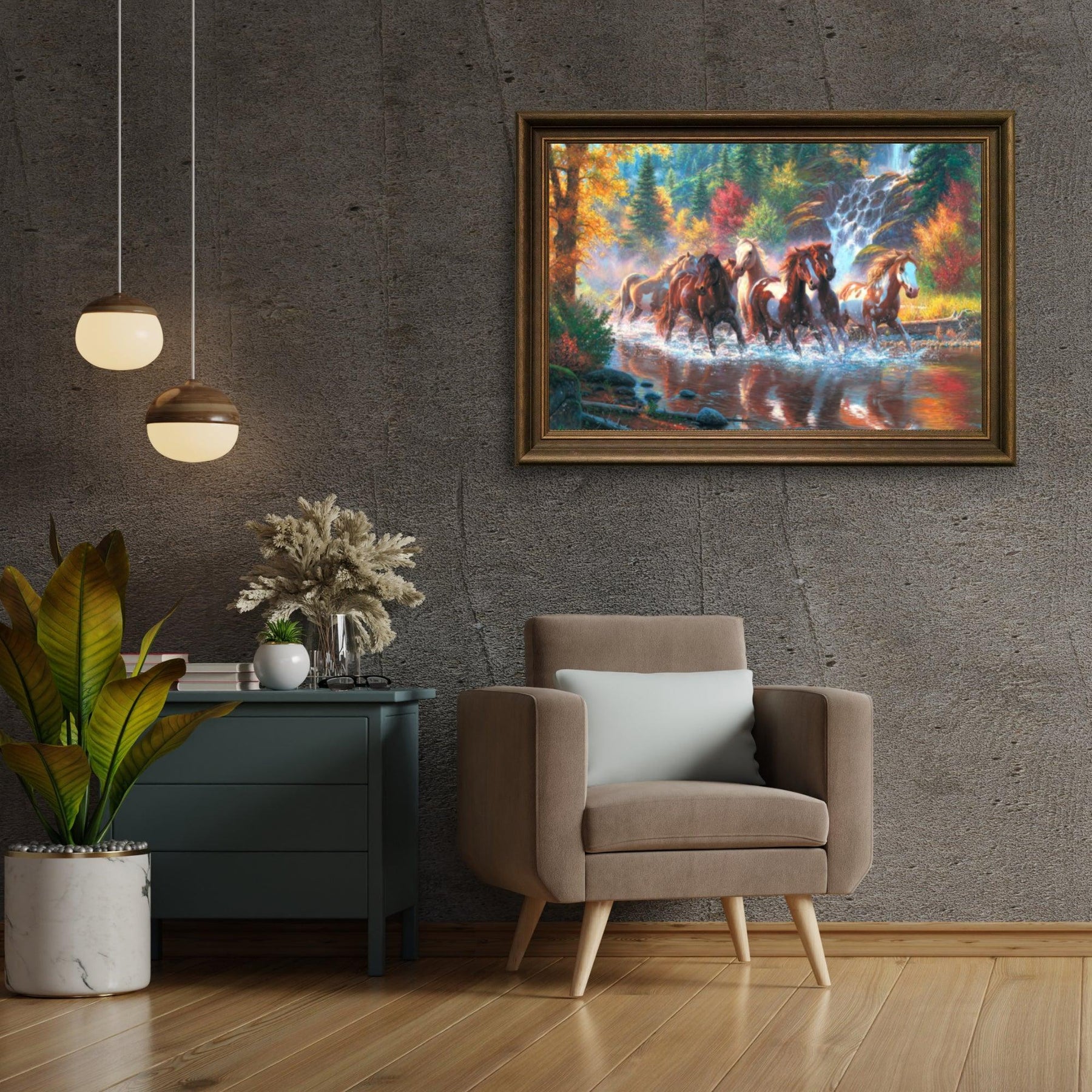 Diamantmaling Gruppe af heste i vandet - SEOS Shop ® 