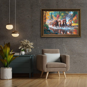Diamantmaling Gruppe af heste i vandet - SEOS Shop ® 