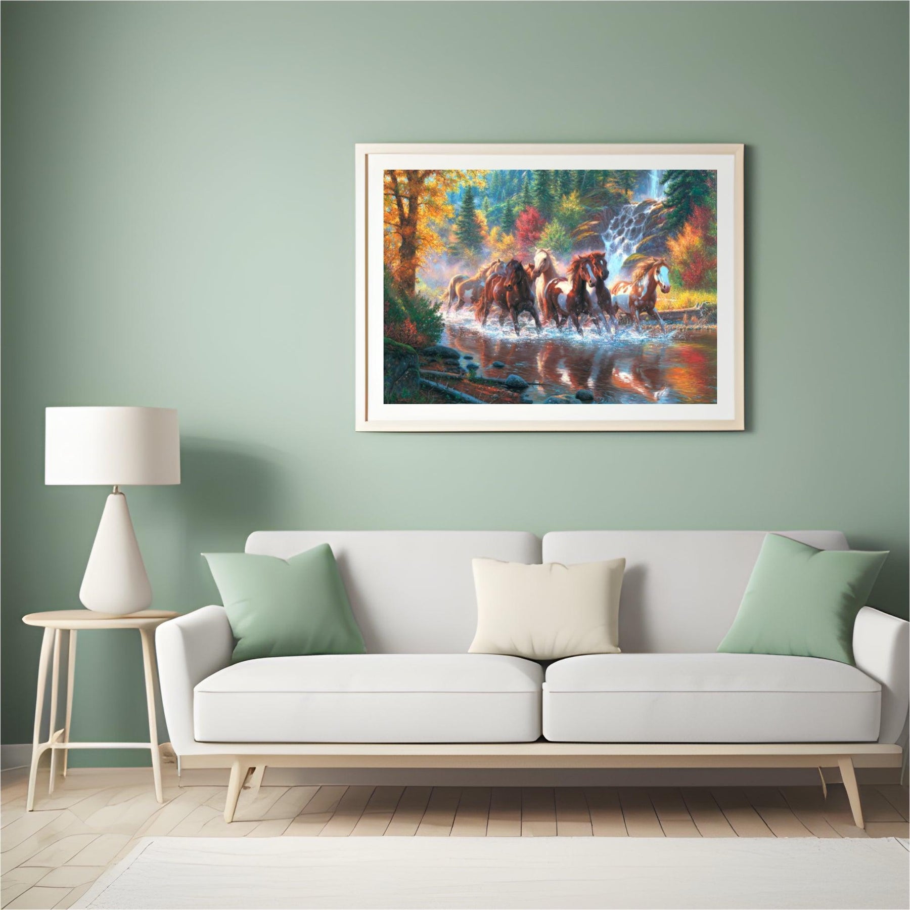 Diamantmaling Gruppe af heste i vandet - SEOS Shop ® 