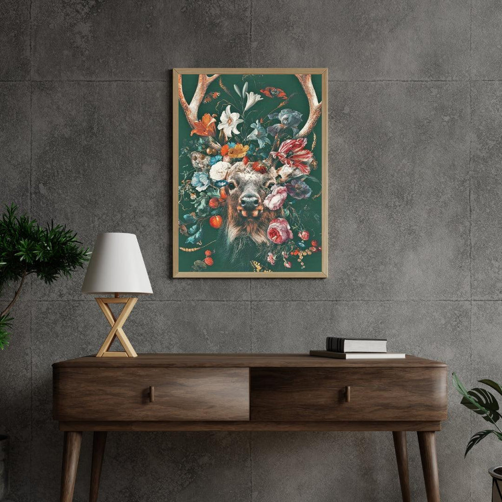 Diamantmaling Hjort med Blomster - SEOS Shop ®