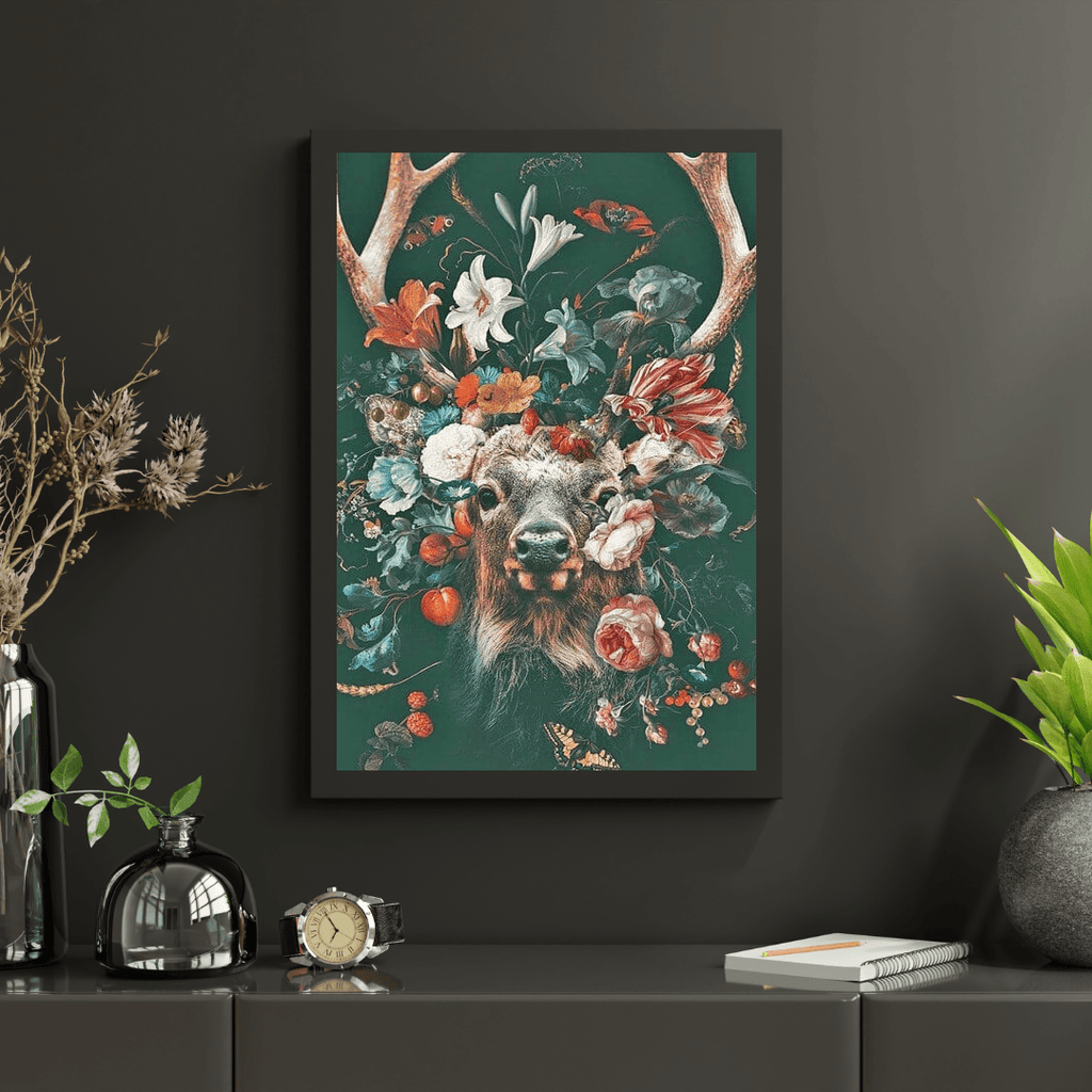 Diamantmaling Hjort med Blomster - SEOS Shop ®