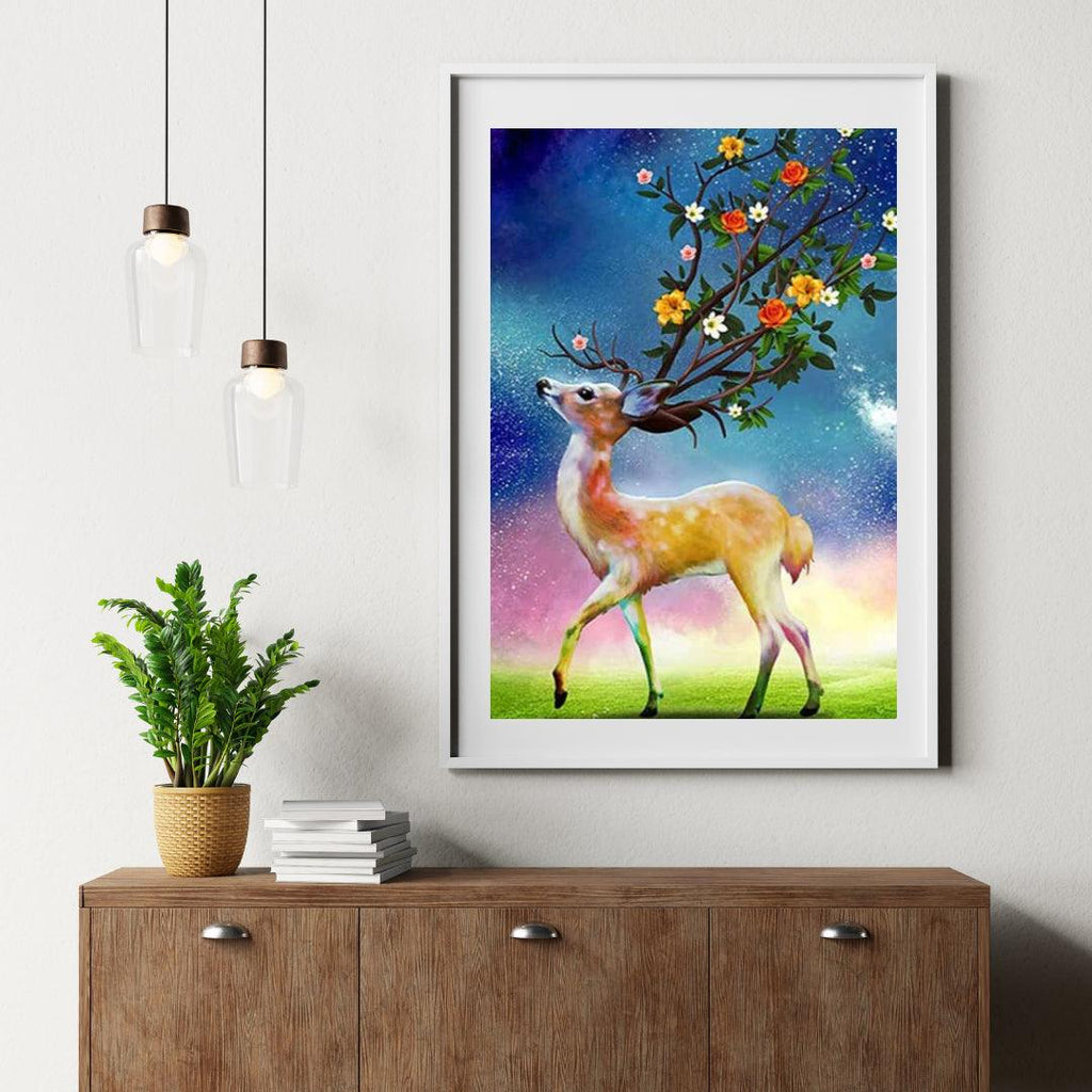 Diamantmaling Hjorte og Blomsterhorn - SEOS Shop ®