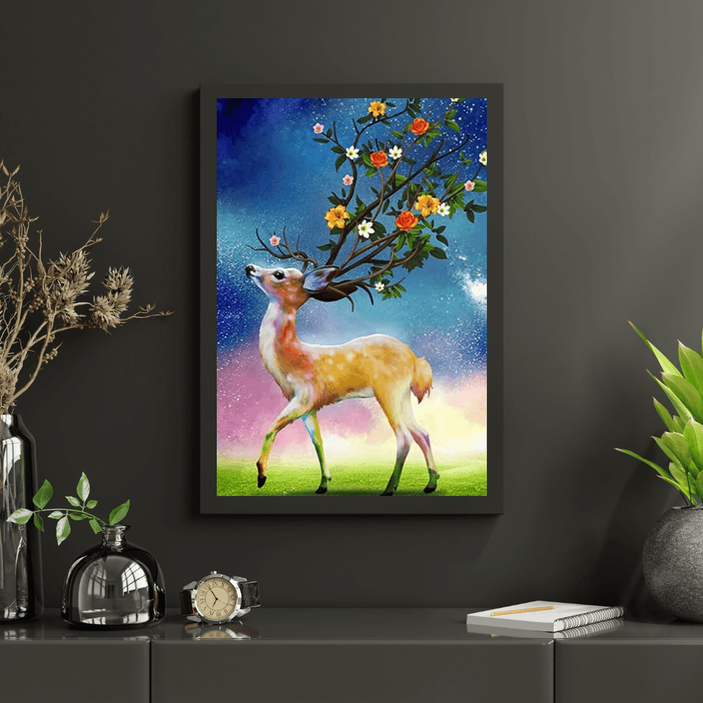 Diamantmaling Hjorte og Blomsterhorn - SEOS Shop ®