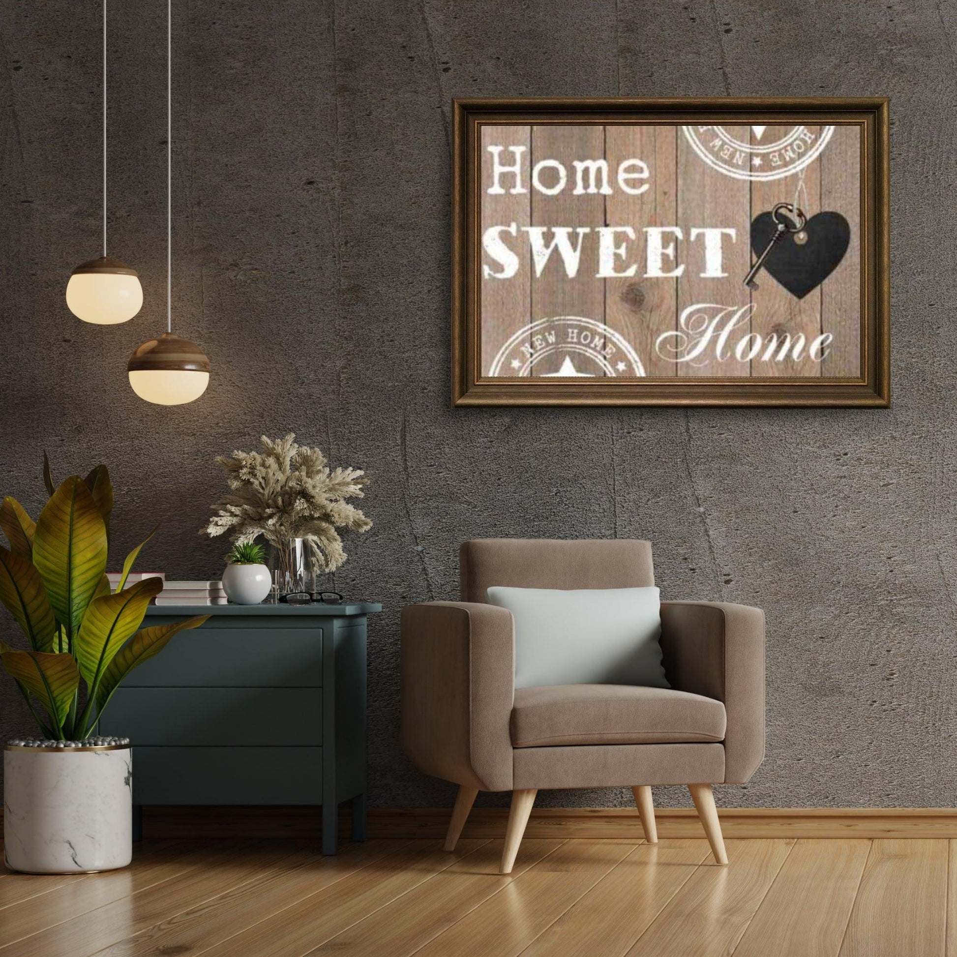 Diamantmaleri Hjem Kære Hjem Blank Træ 40x30cm – SEOS Shop ®