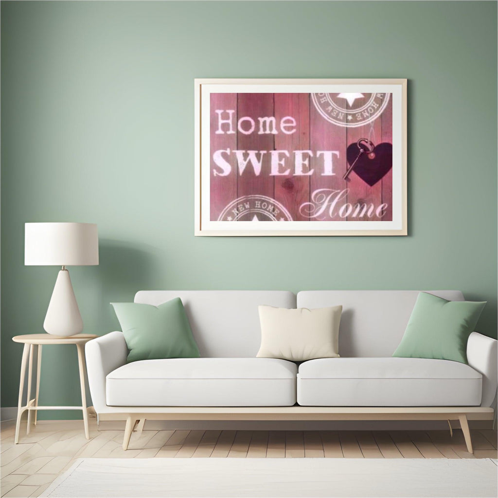 Diamantmaleri Hjem Kære Hjem Lyserød 30x40cm – SEOS Shop ®