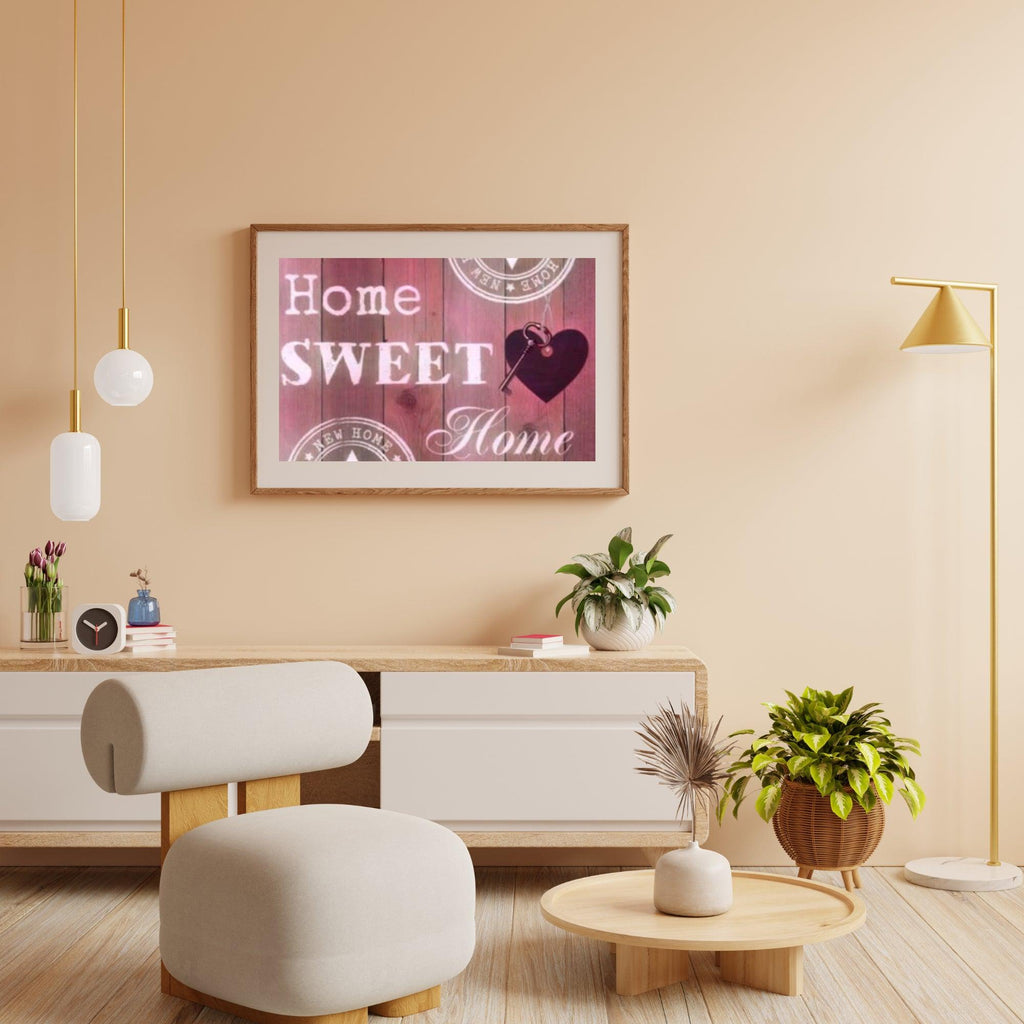 Diamantmaleri Hjem Kære Hjem Lyserød 30x40cm – SEOS Shop ®