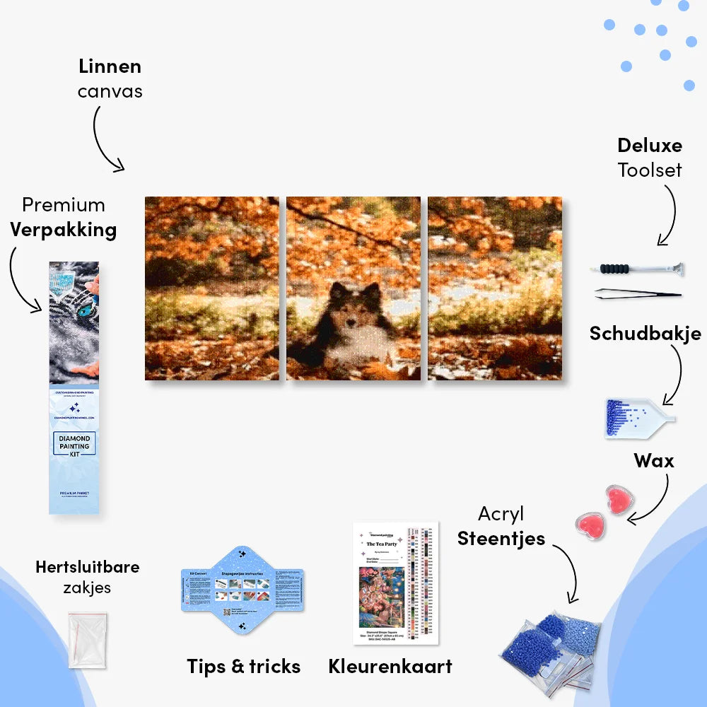Diamantmaling Hund i skoven 3 dele - SEOS Shop ®