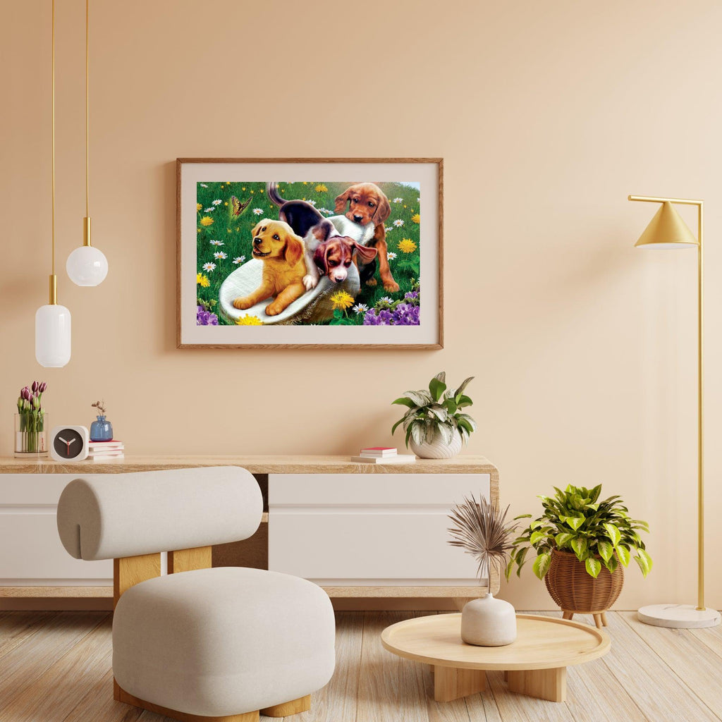 Diamantmaling Hunde og Blomster - SEOS Shop ®
