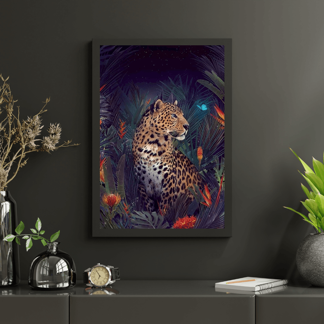 Diamantmaling Gepard med Sommerfugl - SEOS Shop ®