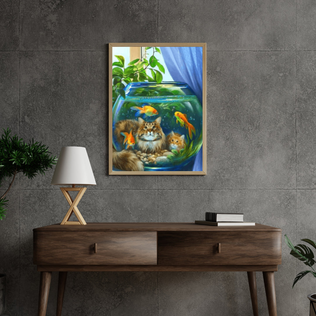 Diamantmaling Kat med Fisk - SEOS Shop ®