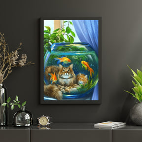 Diamantmaling Kat med Fisk - SEOS Shop ®