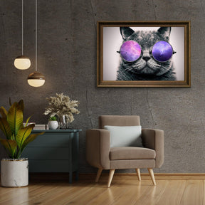 Diamantmaling Kat med Lilla Briller - SEOS Shop ®