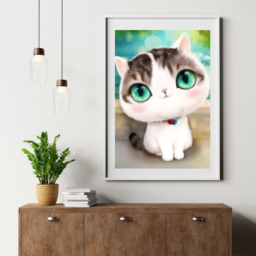 Diamantmaling Killing med Store Turkis Øjne - SEOS Shop ®