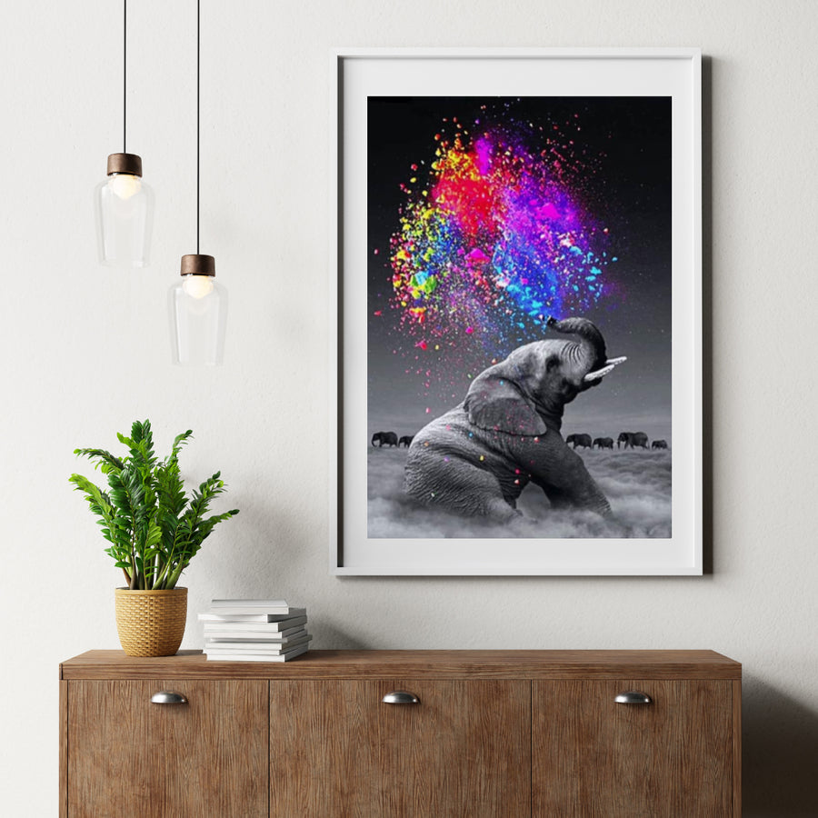 Diamantmaleri Farverig Elefant - SEOS Shop ®