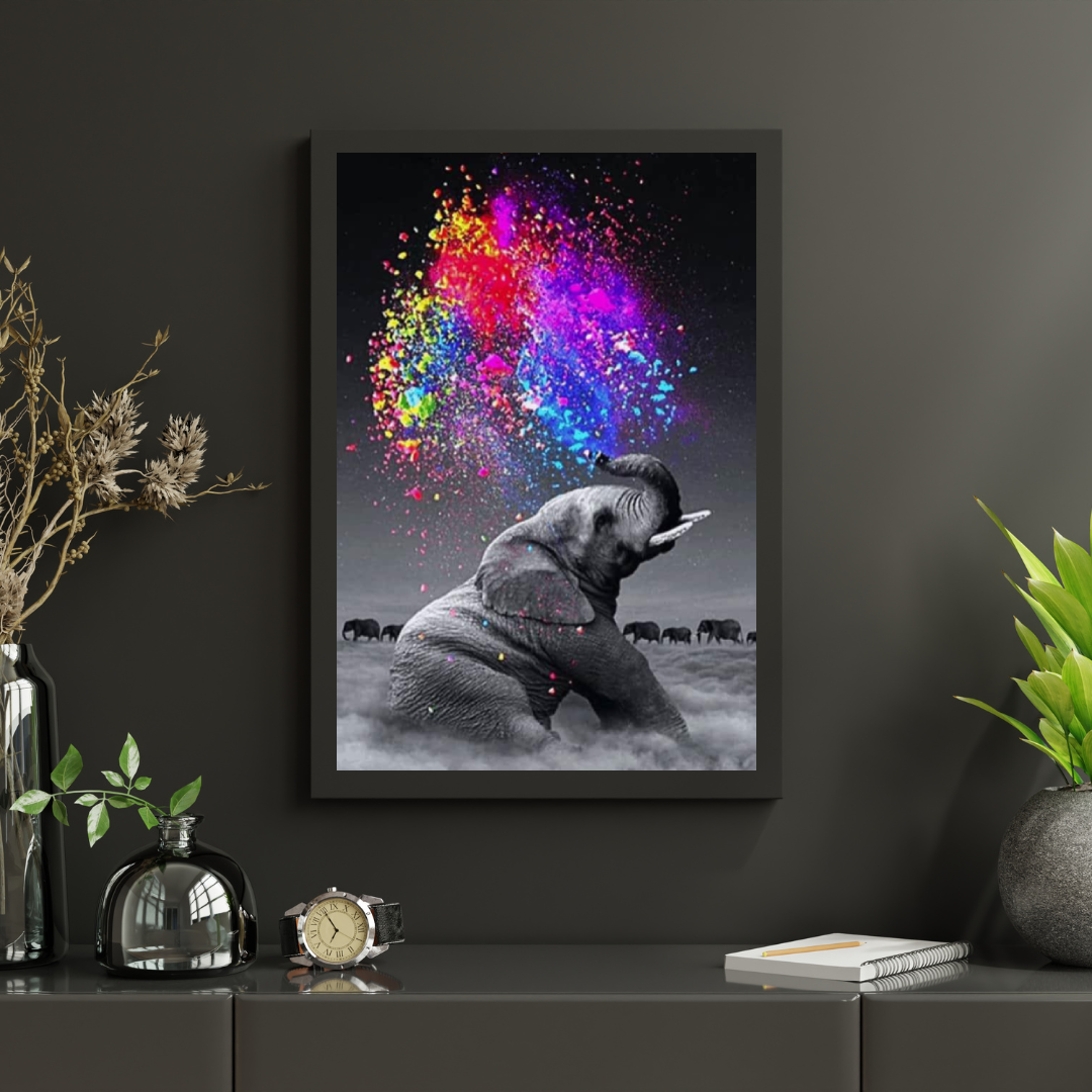 Diamantmaleri Farverig Elefant - SEOS Shop ®