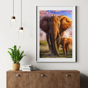 Diamantmaleri Farverig Safari Elefant - SEOS Shop ®