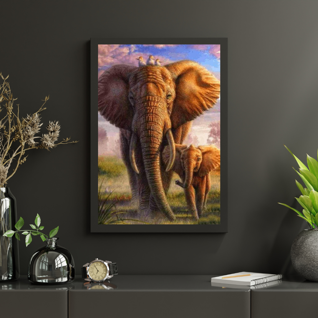 Diamantmaleri Farverig Safari Elefant - SEOS Shop ®