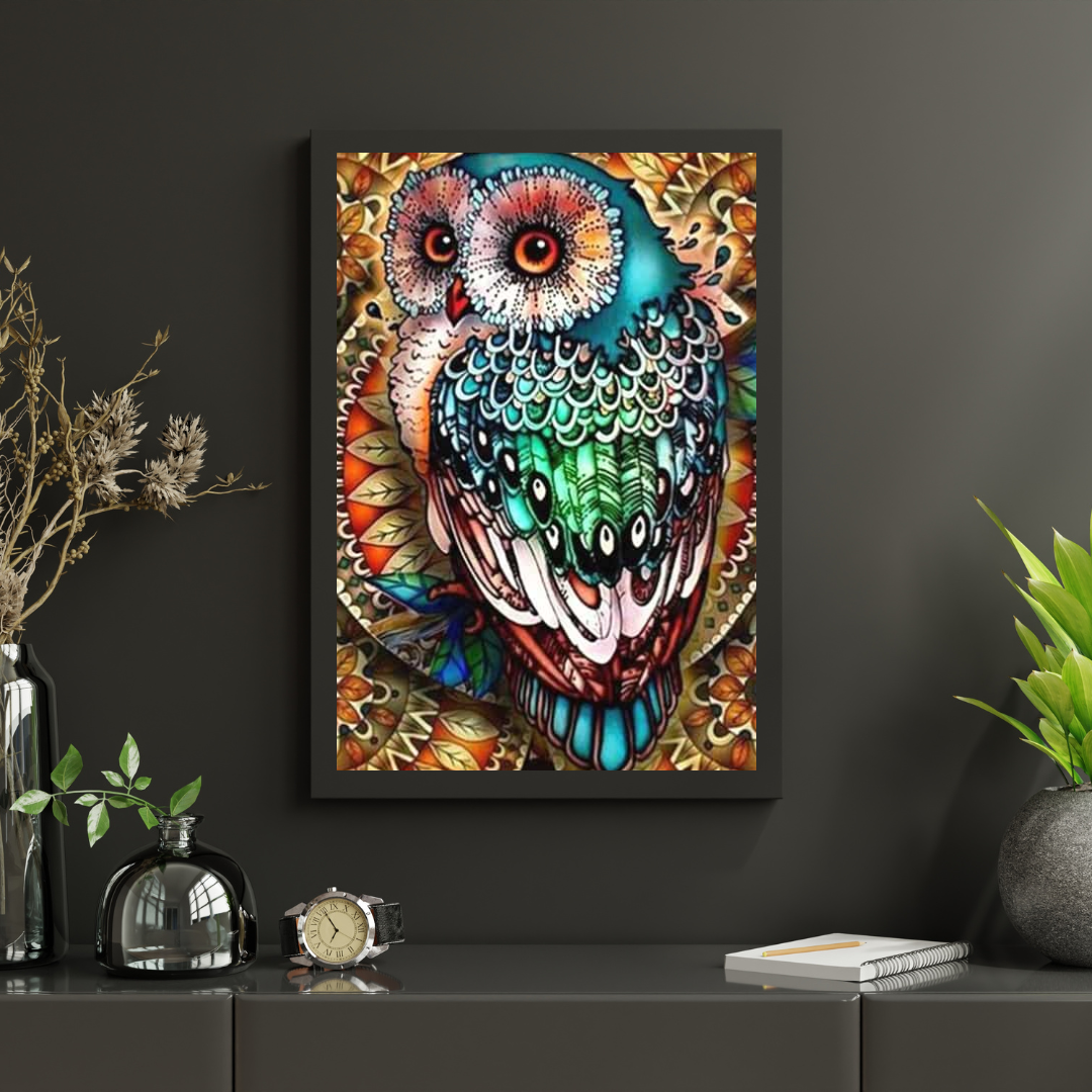 Diamantmaleri Farverig Ugle - SEOS Shop ®