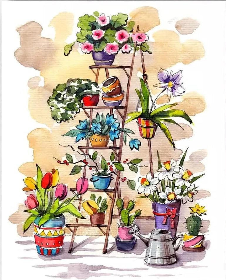 Diamantmalingsstige med blomster - SEOS Shop ®