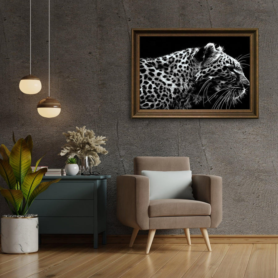 Diamantmaleri Leopard Sort og Hvid - SEOS Shop ®