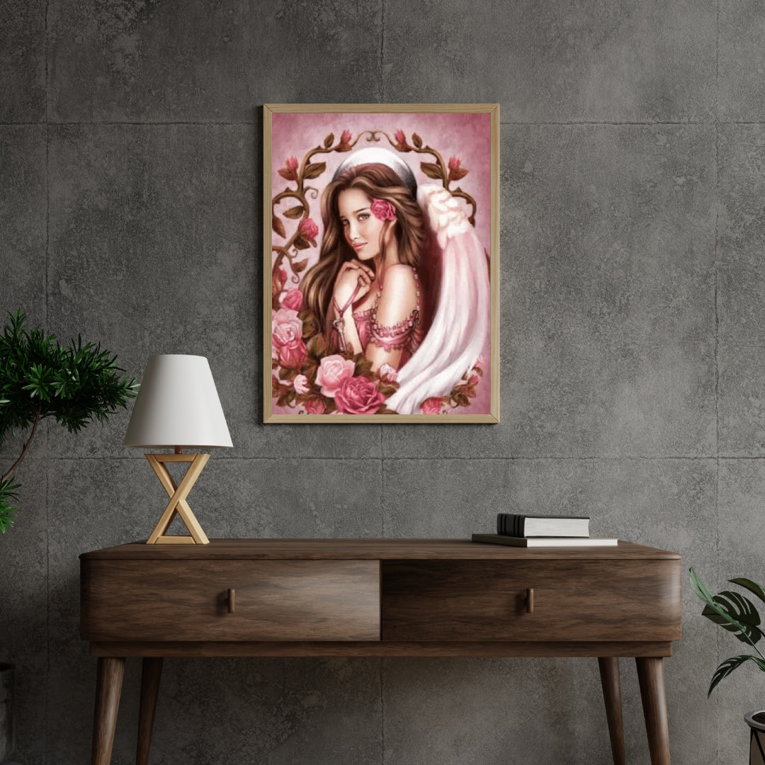Diamantmaling Pige med Rose - SEOS Shop ®