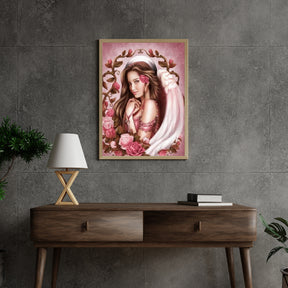 Diamantmaling Pige med Rose - SEOS Shop ®