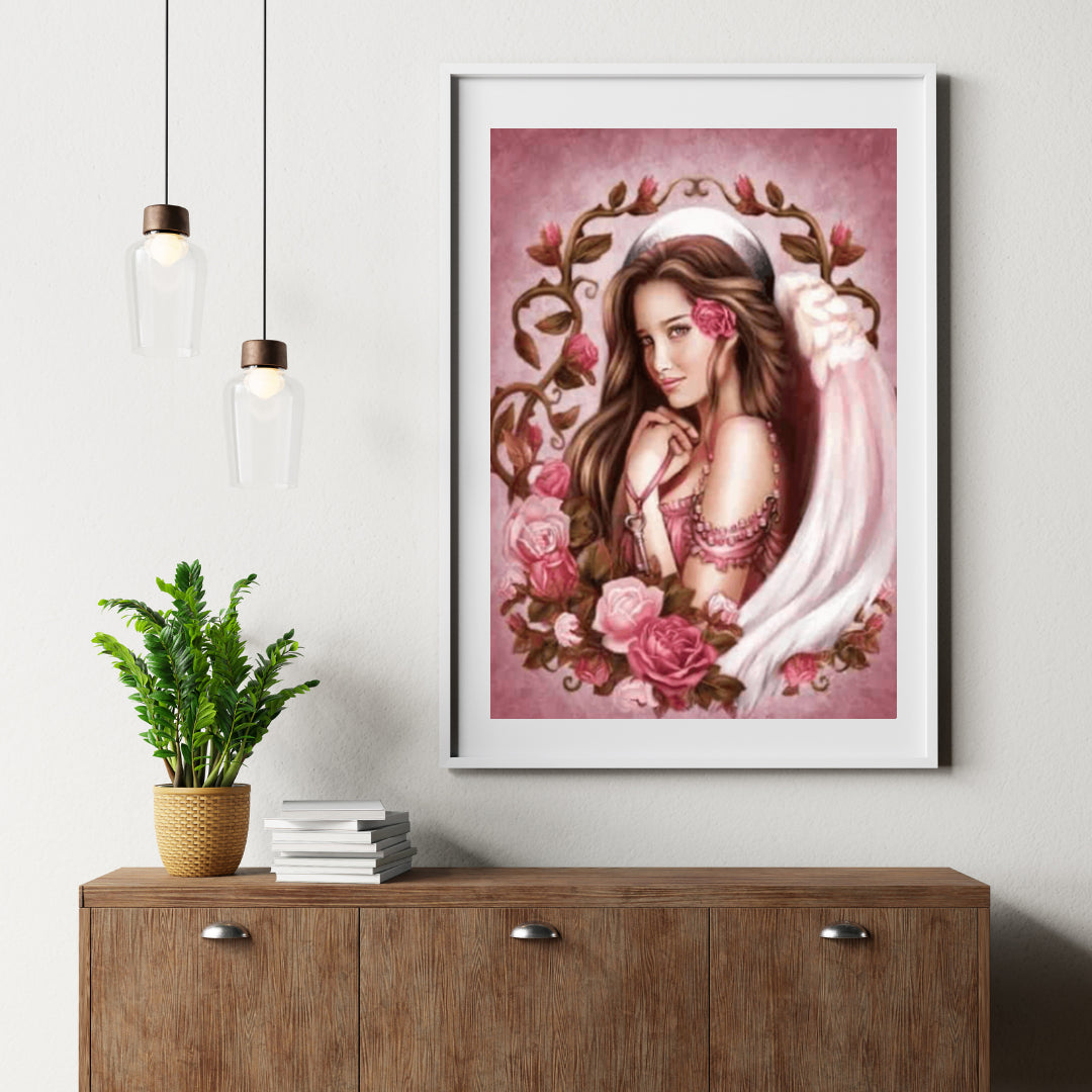 Diamantmaling Pige med Rose - SEOS Shop ®