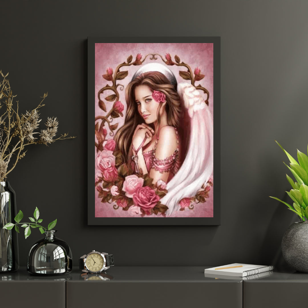 Diamantmaling Pige med Rose - SEOS Shop ®