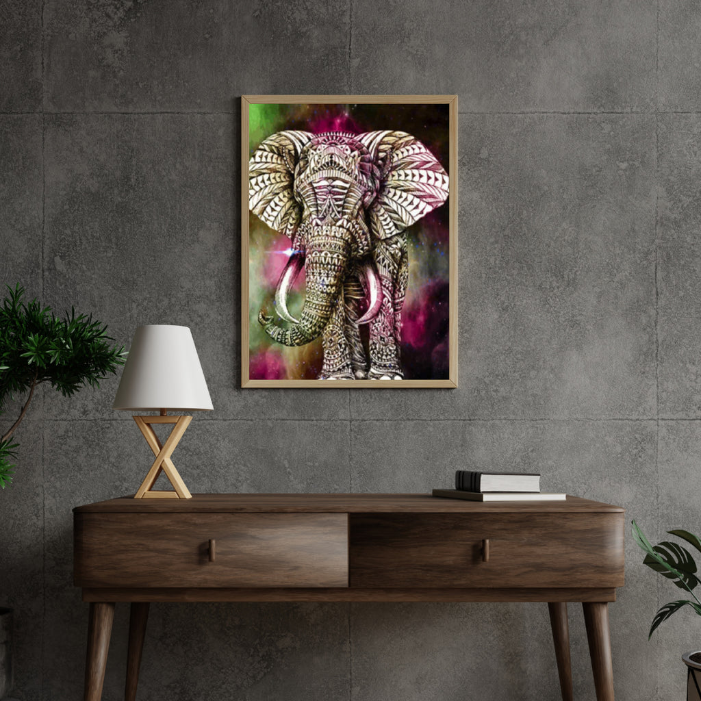 Diamantmaleri Elefant Grøn Lyserød - SEOS Shop ®