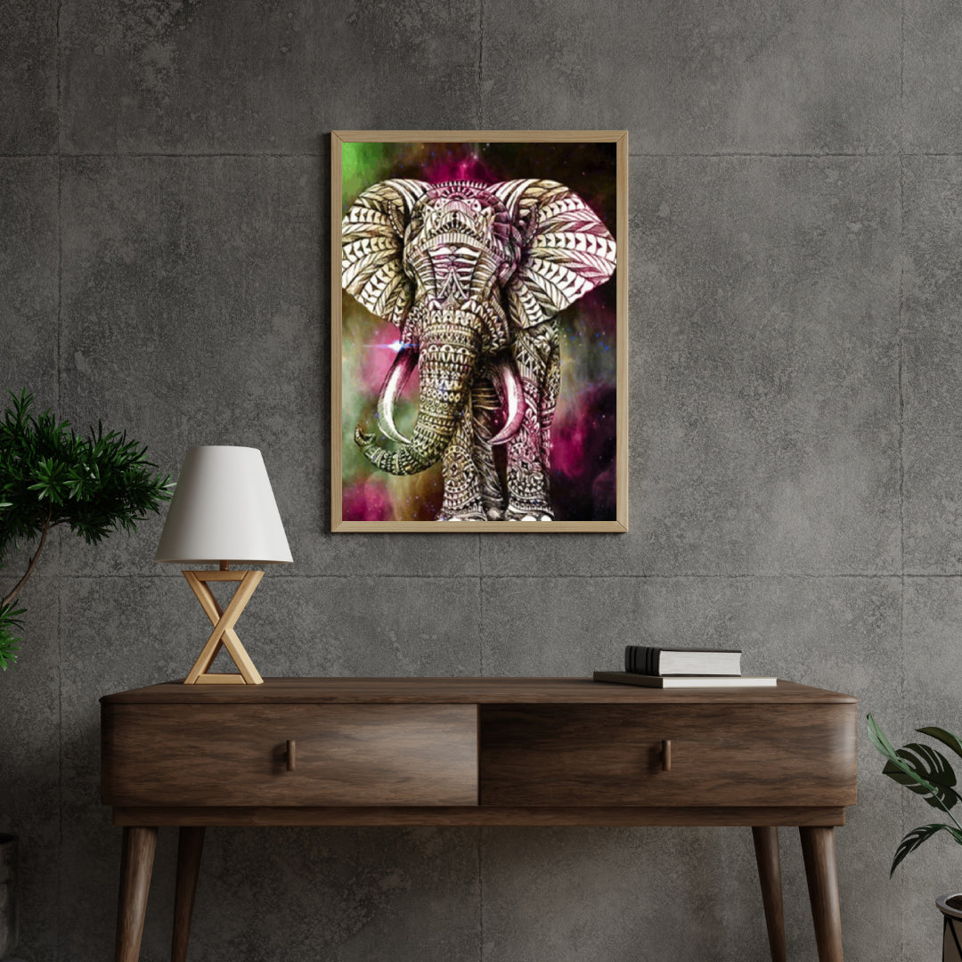 Diamantmaleri Elefant Grøn Lyserød - SEOS Shop ®