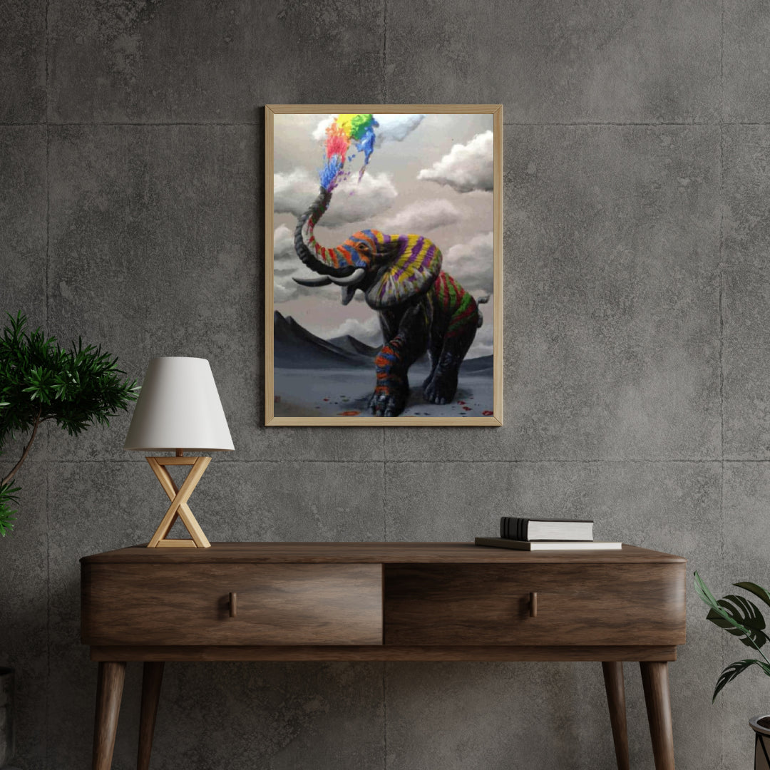 Diamantmaling Elefant med Farveeksplosion - SEOS Shop ®