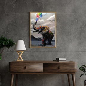 Diamantmaling Elefant med Farveeksplosion - SEOS Shop ®