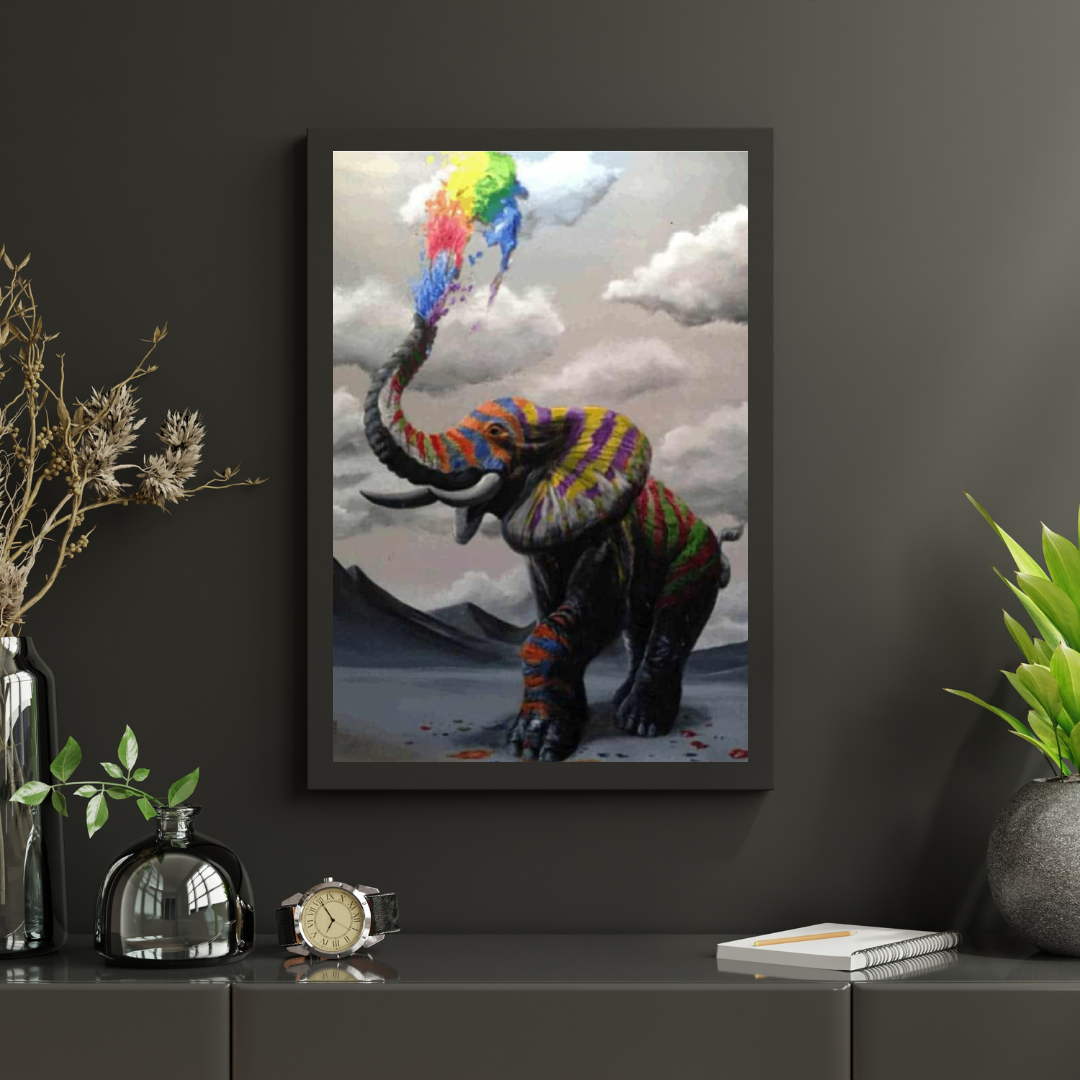 Diamantmaling Elefant med Farveeksplosion - SEOS Shop ®