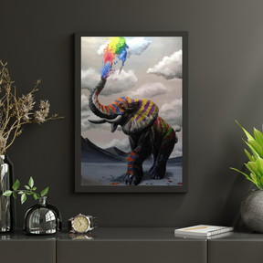 Diamantmaling Elefant med Farveeksplosion - SEOS Shop ®