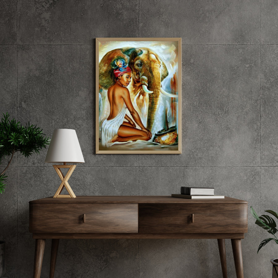 Diamantmaling Elefant med Dame - SEOS Shop ®