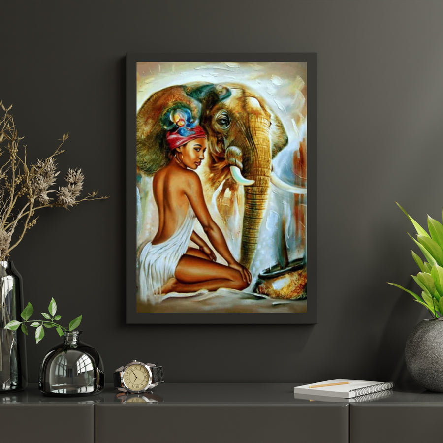 Diamantmaling Elefant med Dame - SEOS Shop ®
