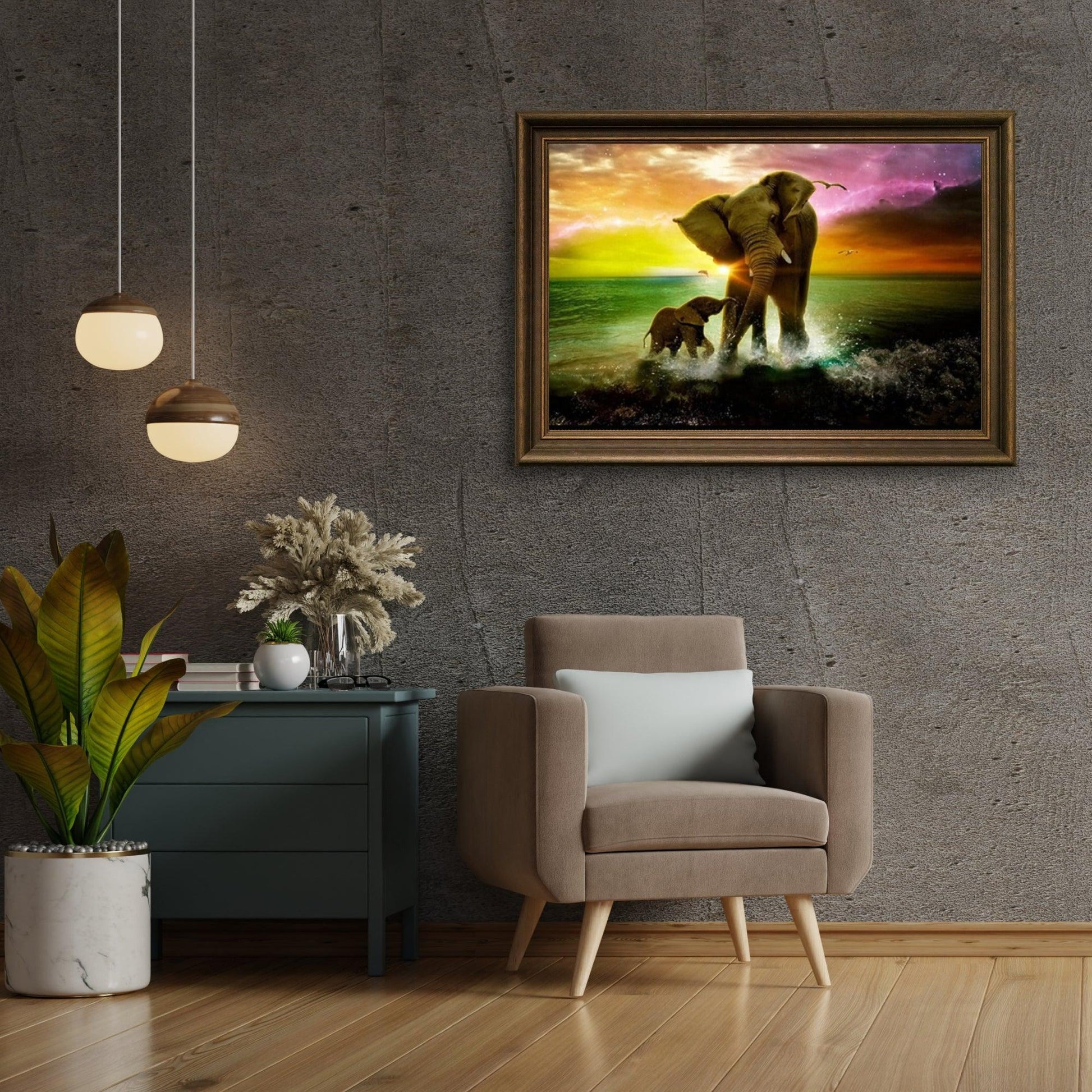 Diamantmaling Elefant med Kalv - SEOS Shop®