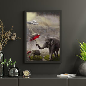 Diamantmaling Elefant med Rød Paraply - SEOS Shop ®